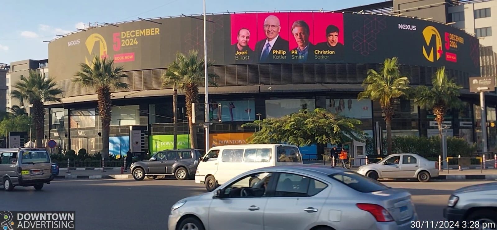 Billboard in Cairo, December 2024, featuring Joeri Billast alongside Philip Kotler, PR Smith and Christian Sarkar